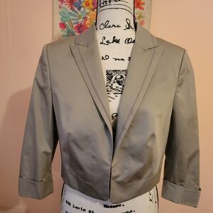 Espirit Cropped Gray Womens Blazer With Cuffed Sleeves, EUC, Size 10